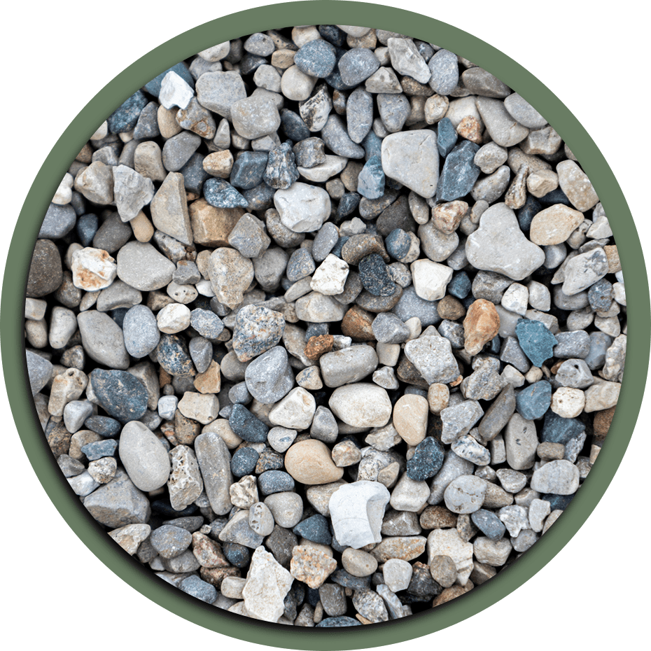 3/8 Pea Decorative Stones in Hamilton Ridge Soils