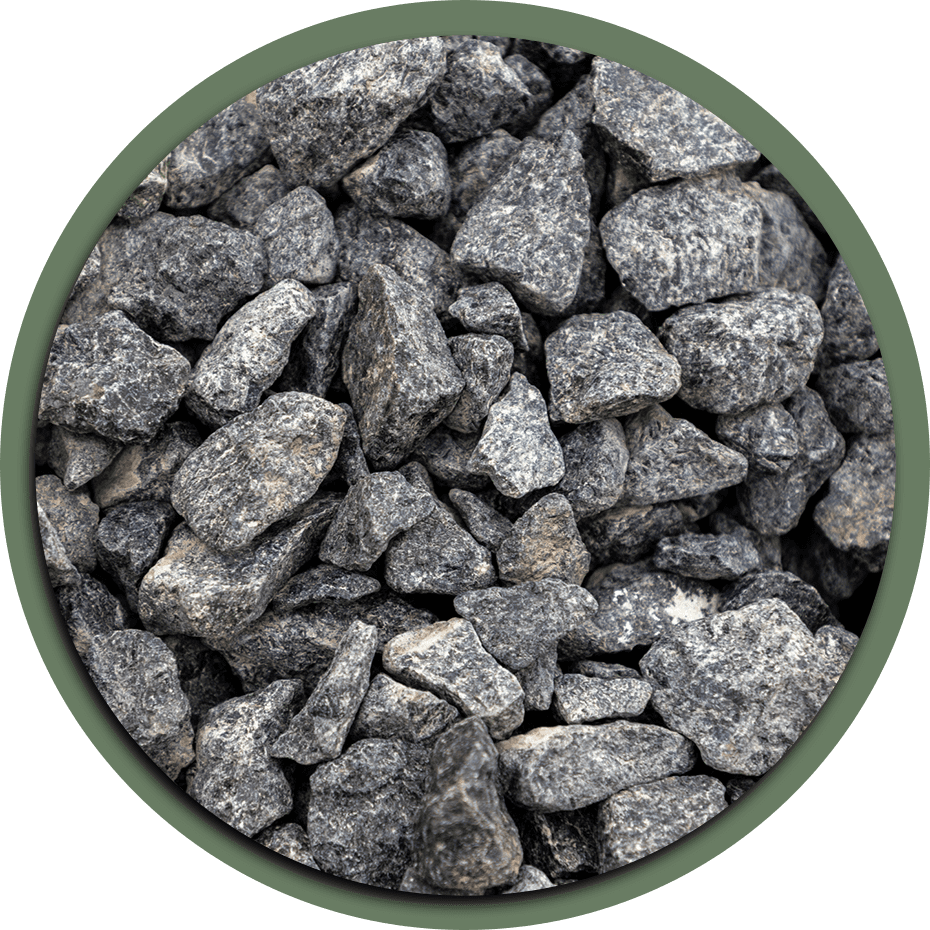 Black Granite Decorative Stones in Hamilton Ridge Soils