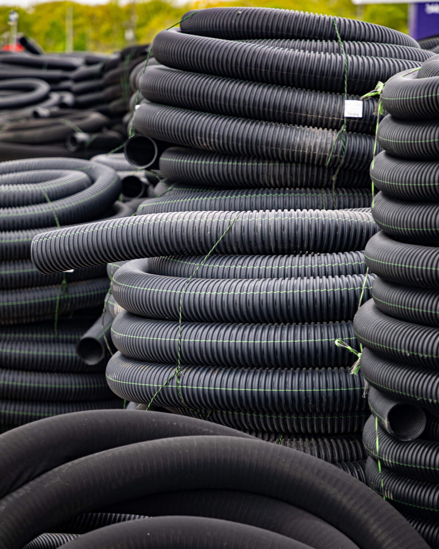 Different styles and sizes of weeping tile