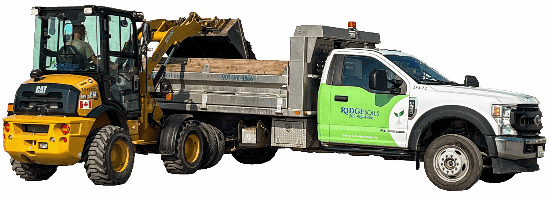 Ridge Soils delivering soil in Hamilton